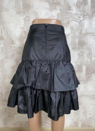Чёрная миди юбка,юбка с воланами,нарядная юбка(010)3 фото