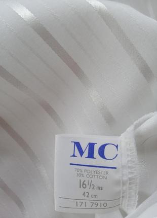 1+1=3 біла сорочка з атласною смужкою мс easy care p.42-16.56 фото