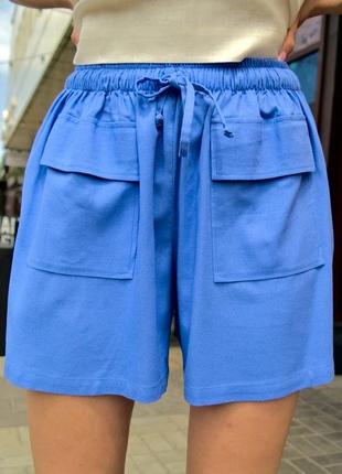 Летние женские шорты, льняные шорты, летние шорты из льна3 фото