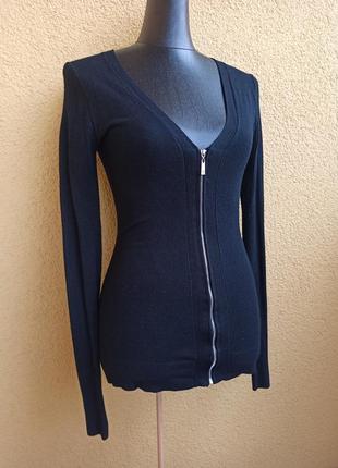 Фирменная качественная черная кофта кардиган на молнии crazy world