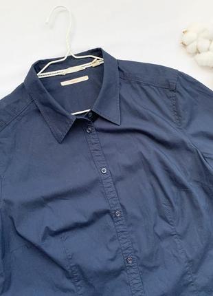 Рубашка, сорочка, синяя, синя, короткий рукав, хлопок, бавовна, esprit3 фото