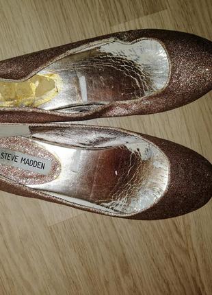 Лодочки серебристые steve madden 6