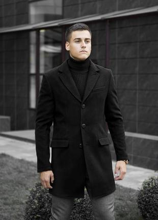Пальто чоловіче чорне класика демисезон