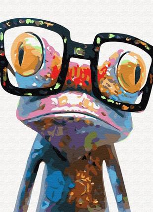 Картина по номерам хамелеон в очках хамелион лягушонок