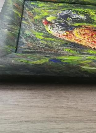Картина акрил на холсте попугайчики3 фото
