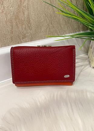 Кдб54-56 женский кожаный складной кошелёк dr. bond (красный, бордо, черный)