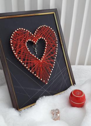 Картина string art сердечко валентинка оригінальна валентинка