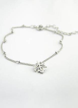 Браслет "листик" серебро 925