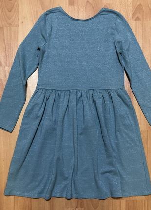 Мятное платье h&m на 6-8 лет трикотажное платье