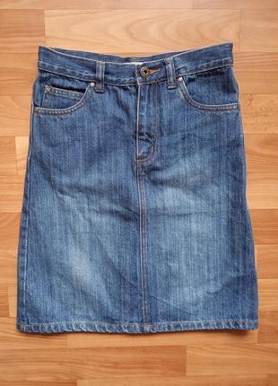 Подовжена джинсова спідниця h&m dubster р. 140