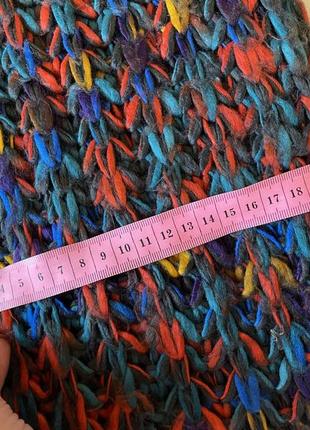 Вязанный шарф длинный цветной7 фото