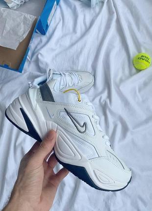 Кроссовки женские nike m2k tekno белые/синие (найк текно, кросівки)