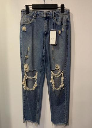 Женские синие рваные джинсы «only”, размер 28