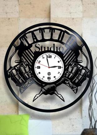 "студия тату" - настенные часы из виниловых пластинок. уникальный подарок! в наличии!
