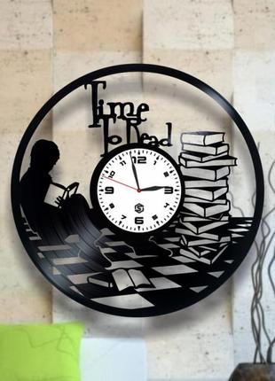 "time to read" - настенные часы из виниловых пластинок. уникальный подарок! в наличии!1 фото