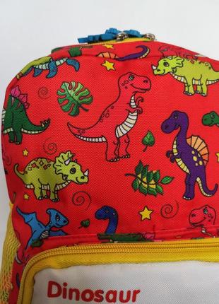 Дитячий рюкзак міцний на хлопчика "dinosaur" червоний3 фото