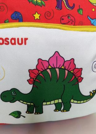 Дитячий рюкзак міцний на хлопчика "dinosaur" червоний4 фото