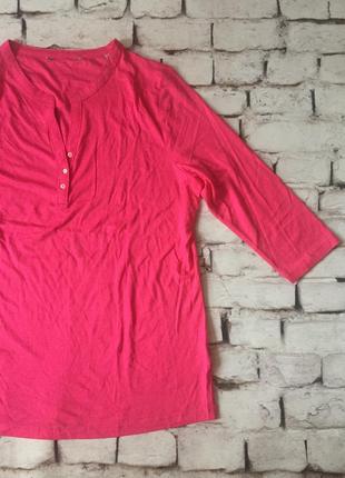 Яскрава блуза рожева поло планка блузка нарядна2 фото