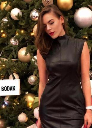 Сукня - гольф з італійської еко-шкіри на основі замшевої
