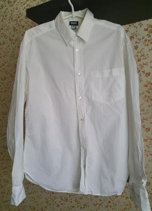 Белая фирменная мужская рубашка оригинал размер м
