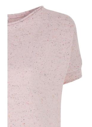 Свитер меланжевый трикотаж короткий рукав женский весенний летний zaps berita 058 розовый3 фото