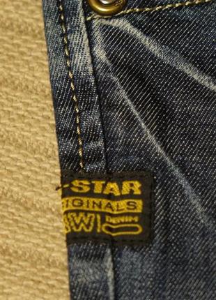 Прямые темно-голубые х/б джинсы - бедровки g-star raw голландия 28/32 р.6 фото