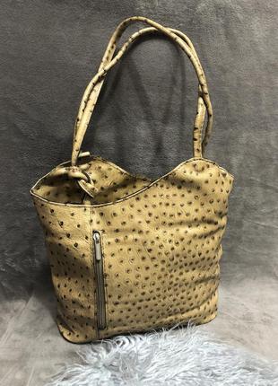 Жіноча шкіряна сумка рюкзак genuine leather borse in pelle італія1 фото