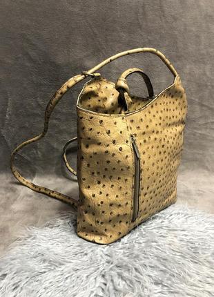 Жіноча шкіряна сумка рюкзак genuine leather borse in pelle італія4 фото