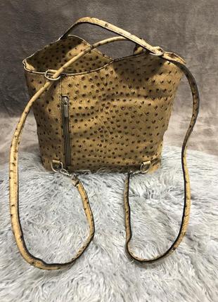 Жіноча шкіряна сумка рюкзак genuine leather borse in pelle італія6 фото