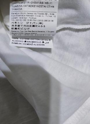 Білий реглан з неоновим принтом benetton, 164-170 см6 фото