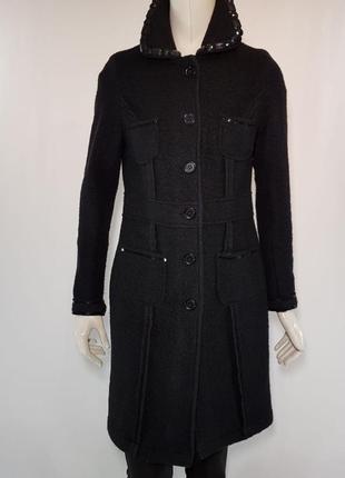 Пальто женское "heine" черное без подкладки с декором (германия). новое!2 фото