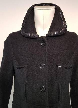 Пальто женское "heine" черное без подкладки с декором (германия). новое!3 фото