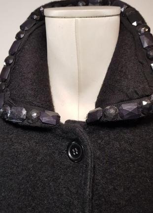 Пальто женское "heine" черное без подкладки с декором (германия). новое!4 фото