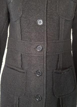 Пальто женское "heine" черное без подкладки с декором (германия). новое!5 фото