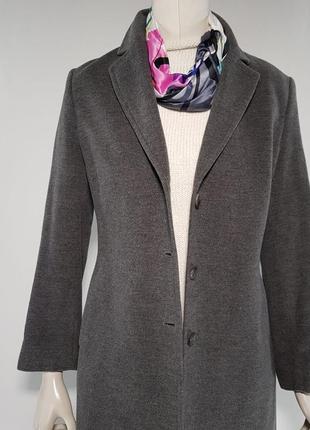 Пальто женское серое шерсть с ангорой классическое (германия). размер: 36 (s).5 фото