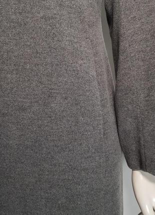 Пальто женское серое шерсть с ангорой классическое (германия). размер: 36 (s).8 фото