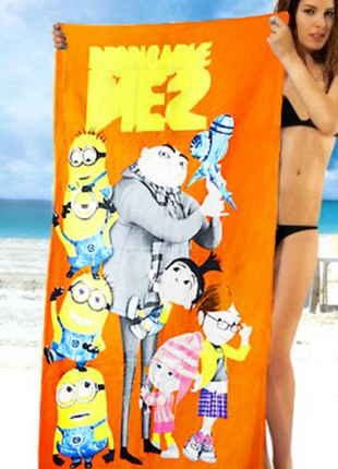 Детское пляжное полотенце  minions shamrock - №1633
