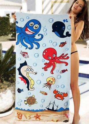 Дитячий пляжний рушник морський світ shamrock - №3977ма