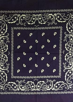 Бандана фиолетовая / косынка / платок с узором пейсли1 фото