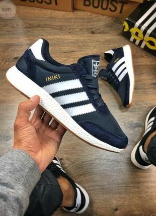 Adidas iniki blue white, кроссовки адидас мужские, кросівки адідас сині чоловічі3 фото