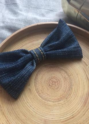 Джинсовый бантик аксессуар для волос, брошки