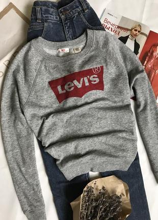 Світшот levi's сірий з класичним принтом.3 фото