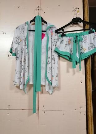 Класна піжамка на запах панда з вушками