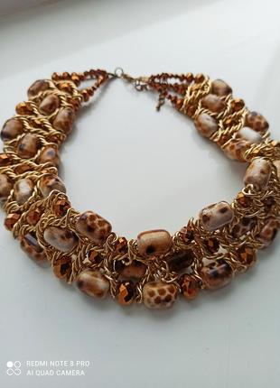 Ожерелье с леопардовым принтом1 фото