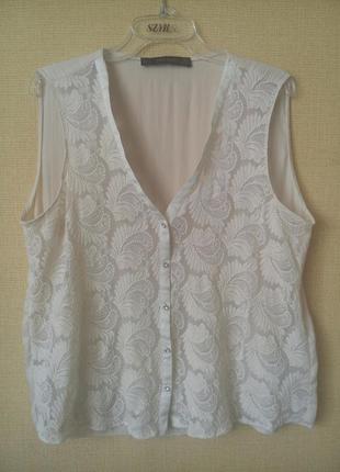 Брендовая гипюровая блузка/майка zara,  размер m-l