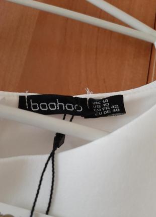 Білий айворі плаття міді святкове весільне boohoo ivory6 фото