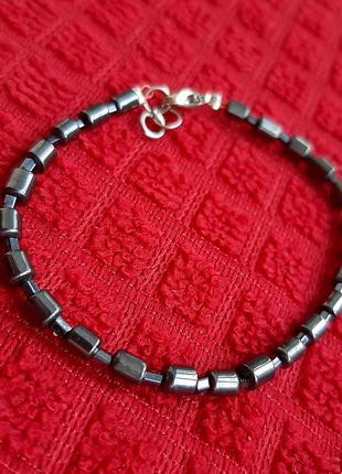 Браслет натурал гематит ручн роботи біжутерія hand made