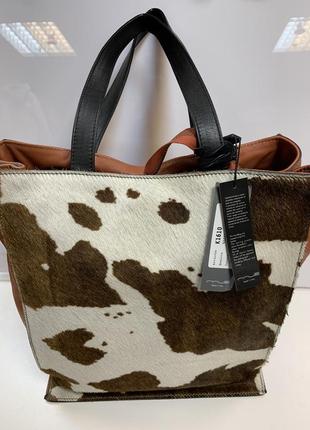 Шкіряна жіноча сумка італійського виробництва з елементами поні
