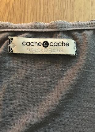 Сіра майка з кишенькою, прикрашена бісером cache cache4 фото