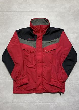 Columbia куртка с теплым подкладом m ветровка флис красная usa